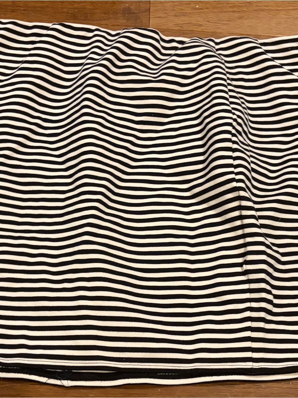LOFT Black and Cream Striped Mini Skirt - Picture 2 of 4